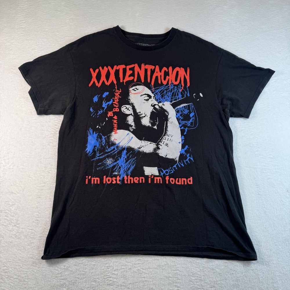 XXXTENTACION Shirt Mens Large Black I'm‎ Lost Then I'm Found Graphic Tee Rap
